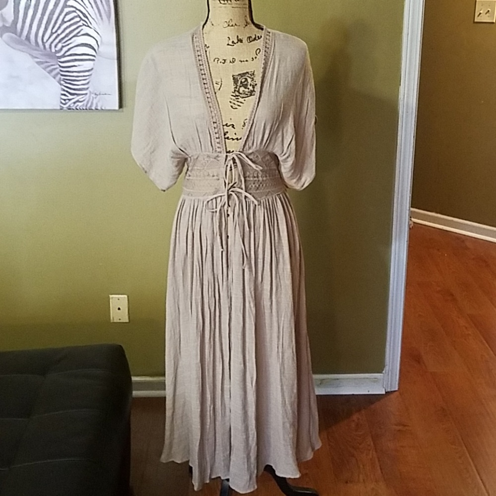 Cinched waist duster